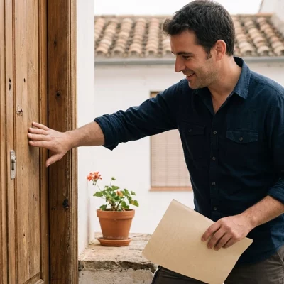 señor con puerta de buena calidad